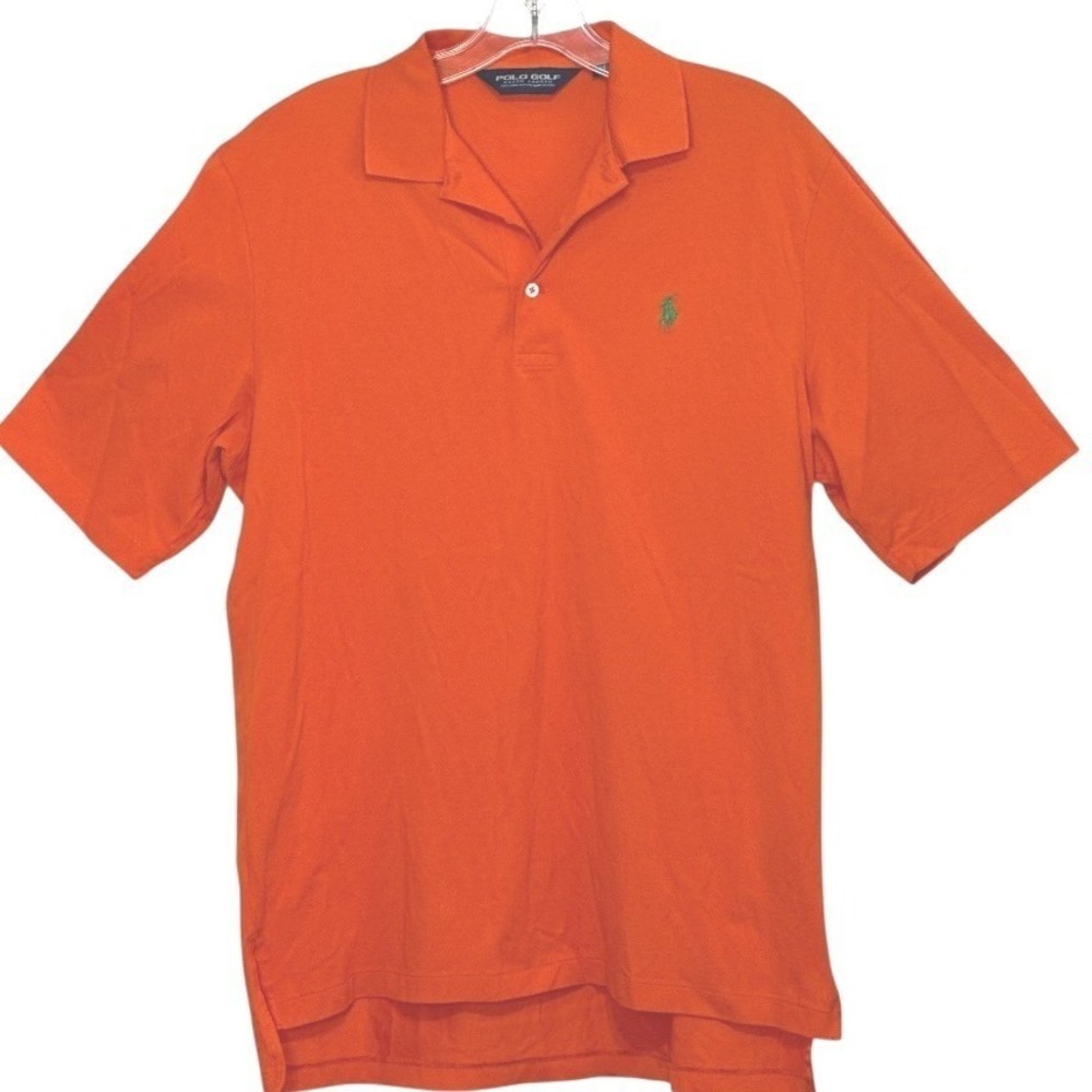 Polo Golf Ralph‎ Lauren Shirt Mens Orange Short Sleeve Mesh Preppy Sportswear M